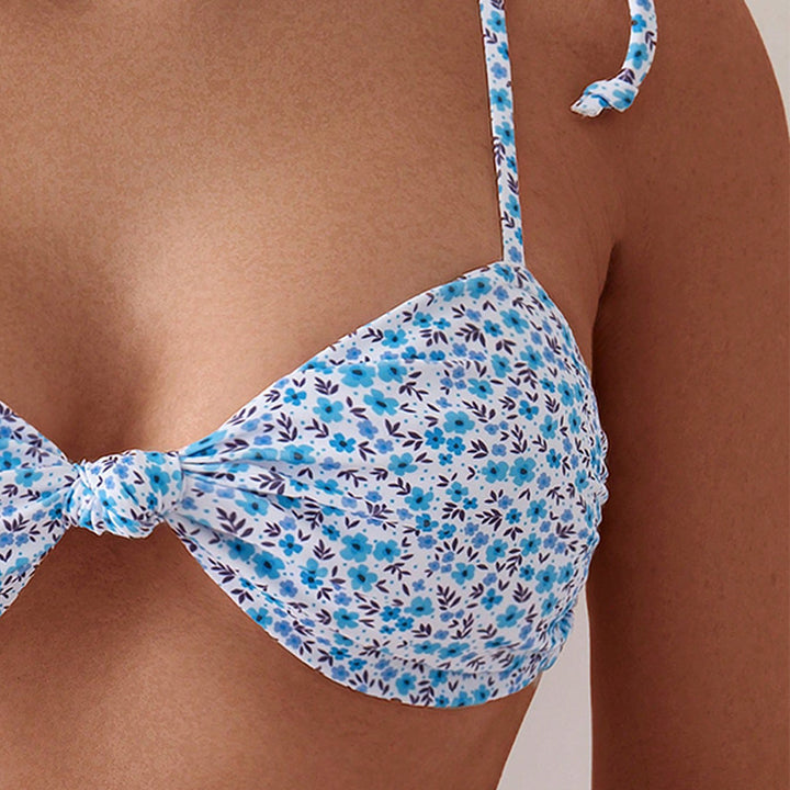 Dam Triangel-Bikini med lekfullt blommönster och justerbara band Mirla-Eva Jonsson