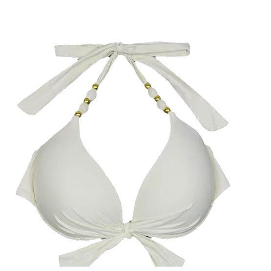 Dam Triangel-Bikini med lekfullt knytdesign och eleganta pärlor Mirla-Eva Jonsson