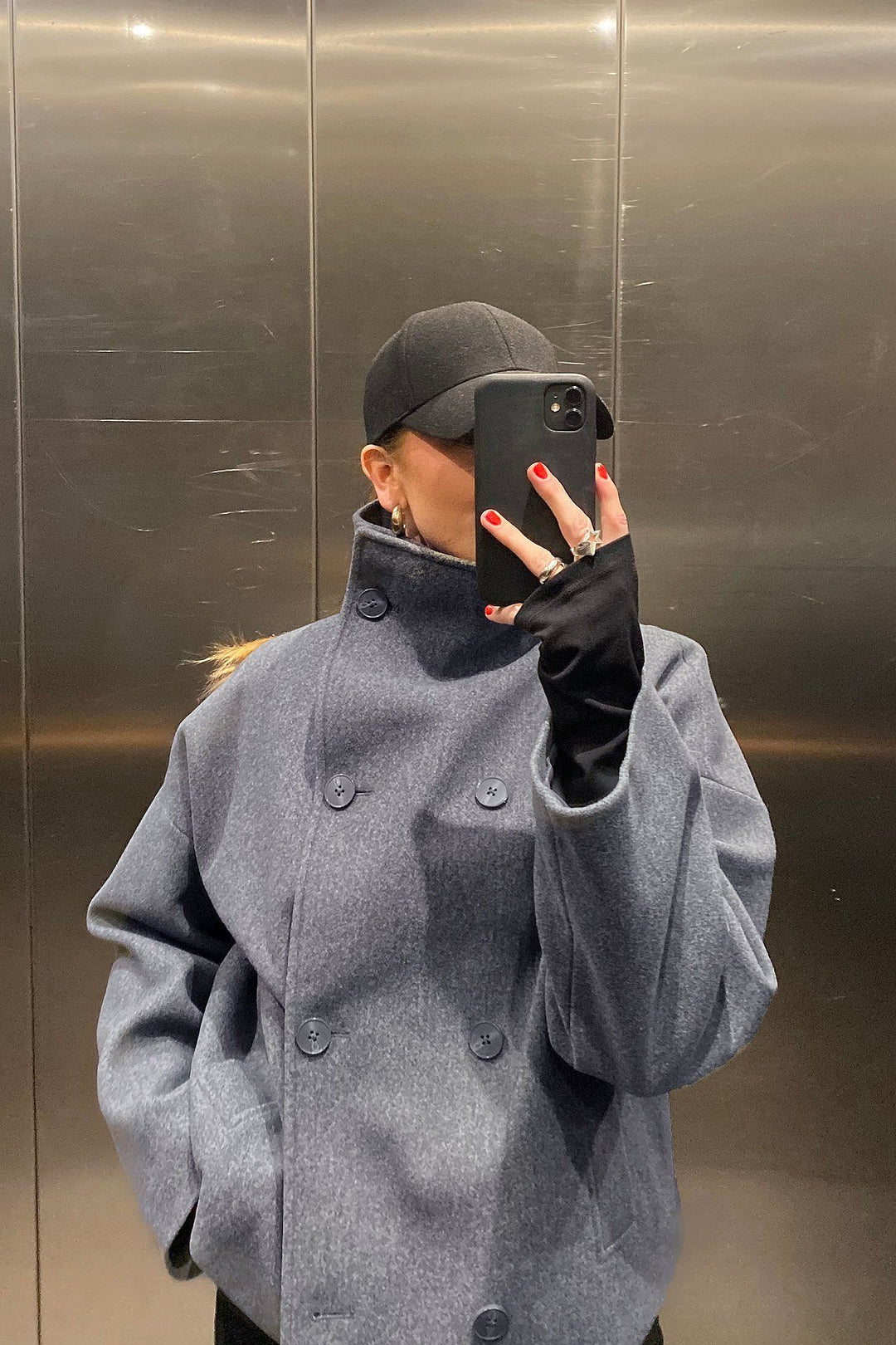 Dam Ulljacka med Dubbelknäppning & Kort Höstdesign | Eva Jonsson-Eva Jonsson