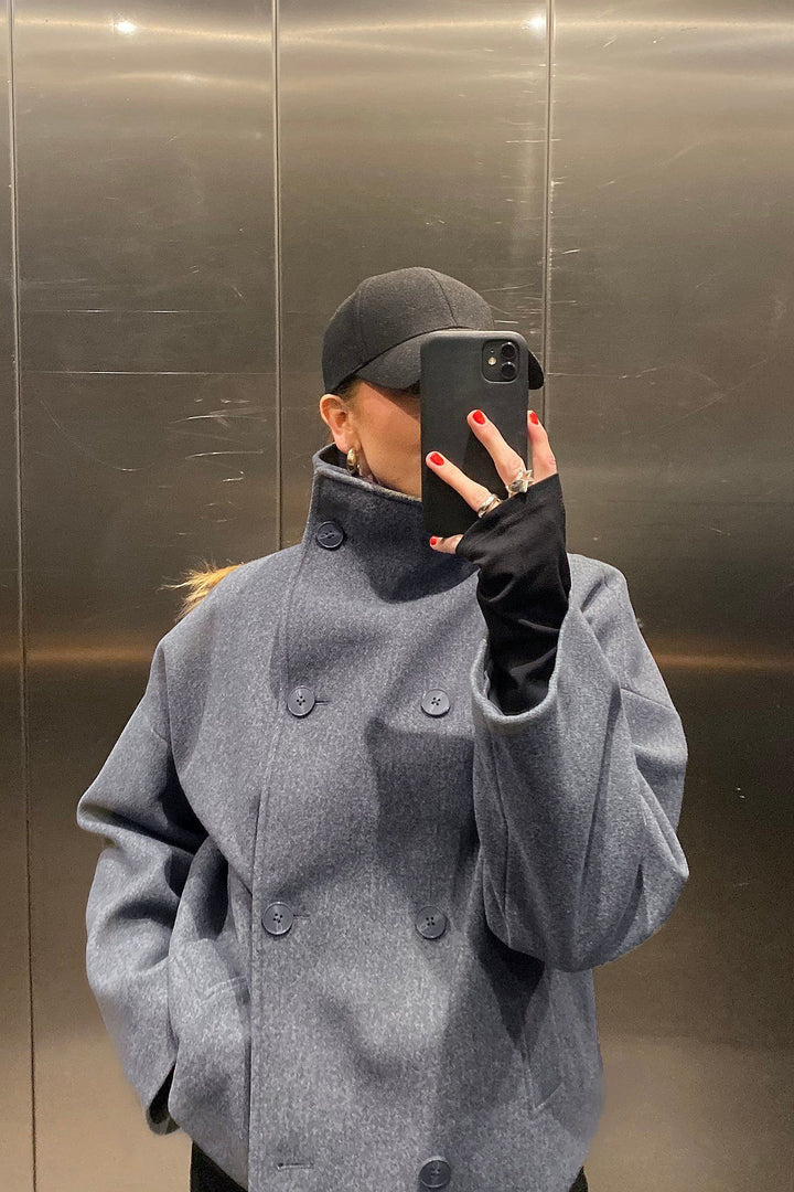 Dam Ulljacka med Dubbelknäppning & Kort Höstdesign | Eva Jonsson-Eva Jonsson