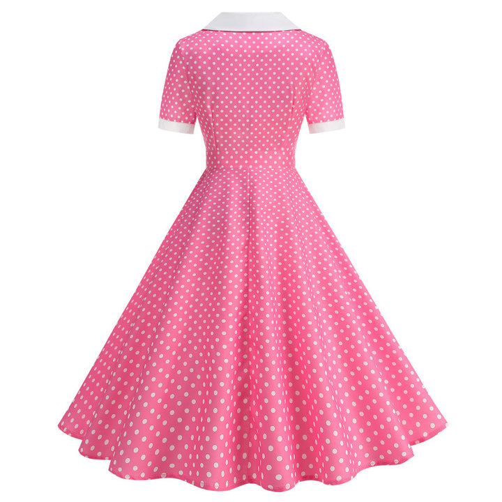 Dam Vintage Polka-Dot Klänning med Skärning och Krage Mirla-Eva Jonsson
