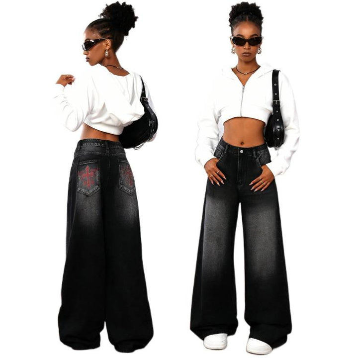 Dam Wide Jeans in Urban Style with Exclusive Design Mirla-Eva Jonsson