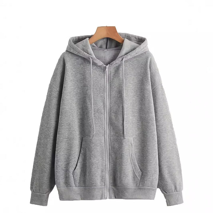 Dam Zip-Hoodie med lös passform och praktiska fickor Mirla-Eva Jonsson