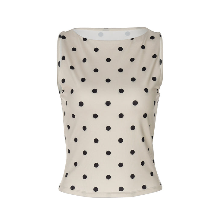 Dam ärmlös Polka-Dots Top Mirla-Eva Jonsson