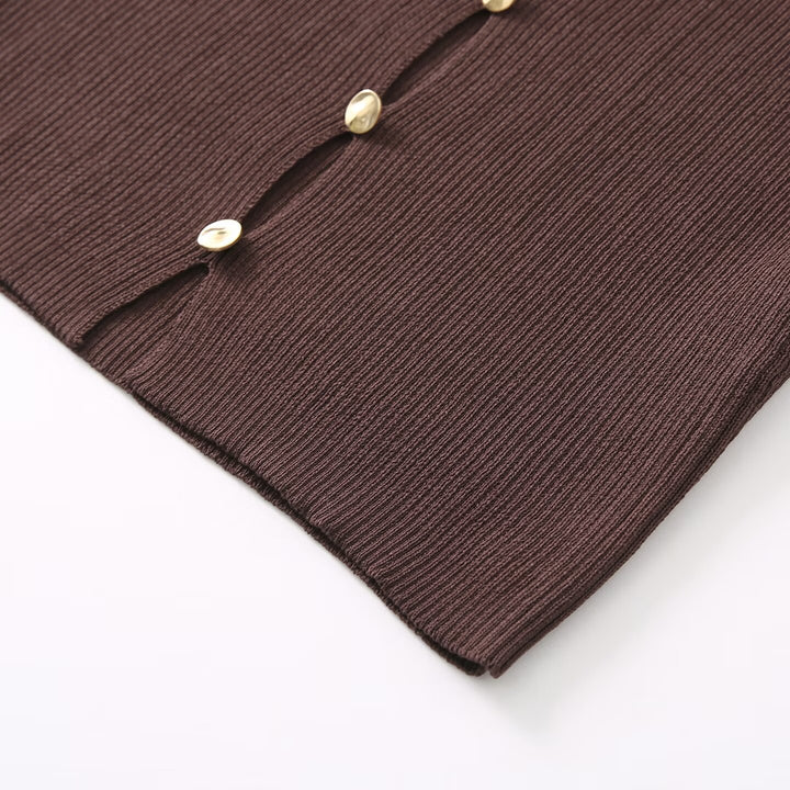 Dam ärmlös kofta med knapppdetaljer Eva Jonsson-Eva Jonsson