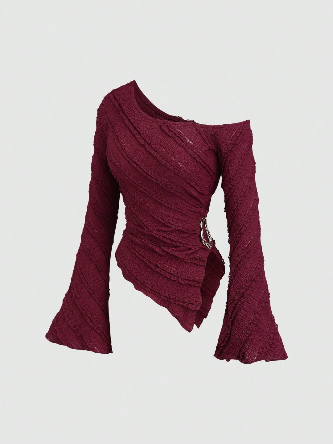 Dam asymmetrisk topp med strukturerad design och wrap-stängning Mirla-Eva Jonsson