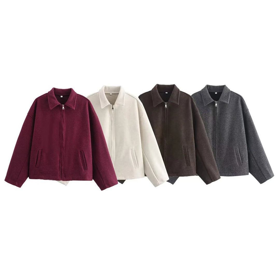 Dam avslappnad fleecejacka med hög krage och praktiska fickor Eva Jonsson-Eva Jonsson