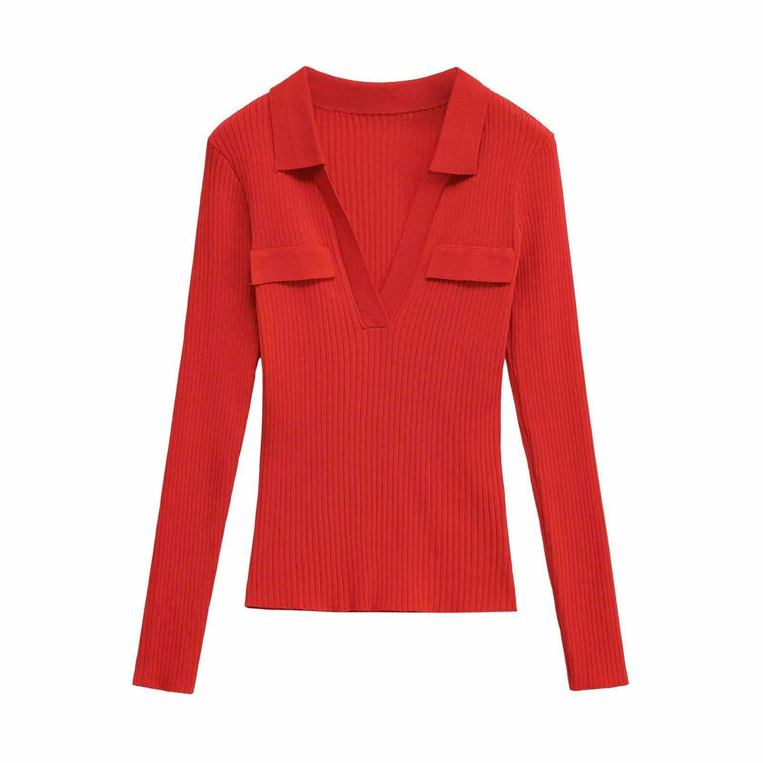 Dam avslappnad långärmad skjorta med modern V-ringning och påsydda fickor Eva Jonsson-Eva Jonsson