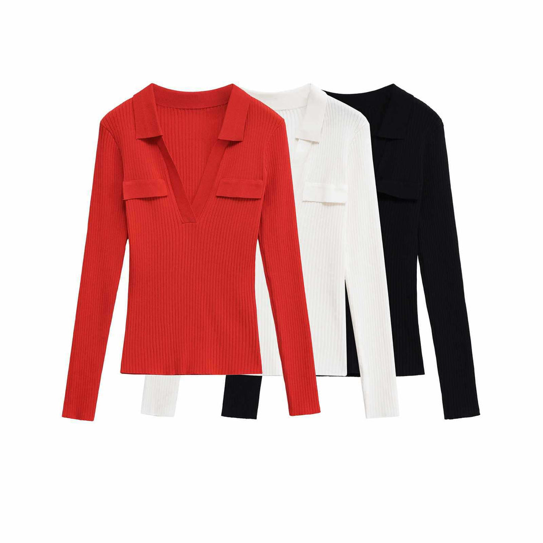 Dam avslappnad långärmad skjorta med modern V-ringning och påsydda fickor Eva Jonsson-Eva Jonsson