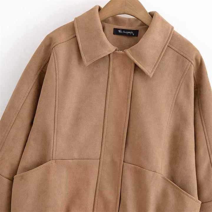 Dam avslappnad mockajacka med oversized passform Eva Jonsson-Eva Jonsson