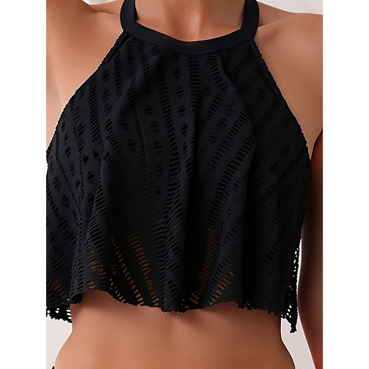 Dam bikini-set med avslappnad crop-top och hög midja trosor Mirla-Eva Jonsson