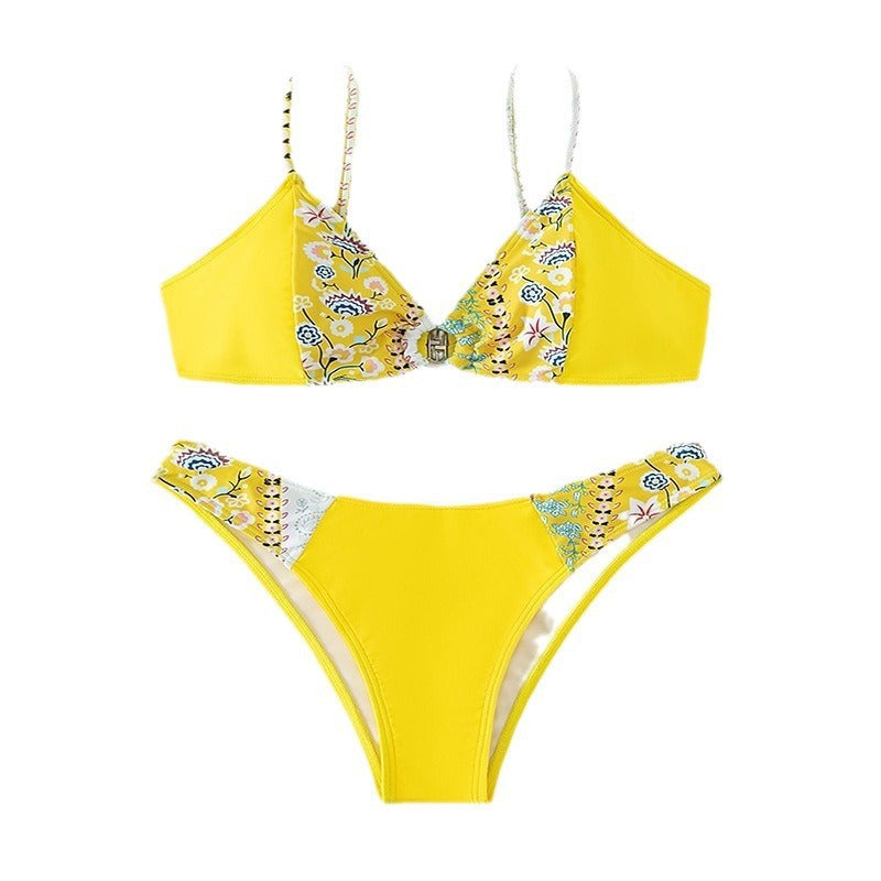 Dam bikini-set med blommigt mönster och justerbara band Mirla-Eva Jonsson