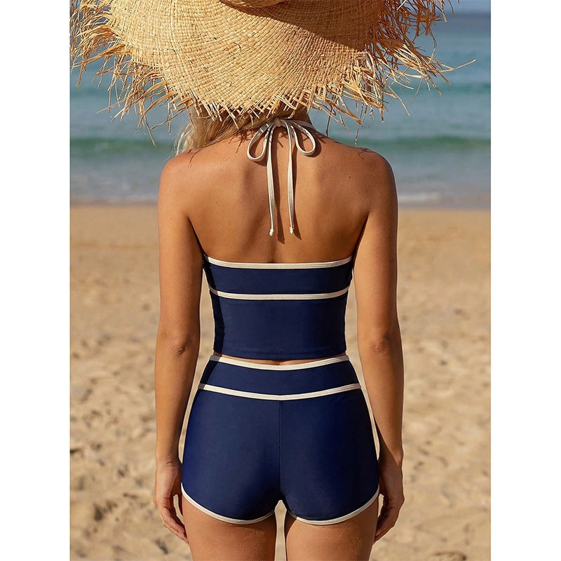 Dam bikini-set med högskuren överdel och modern shorts Mirla-Eva Jonsson