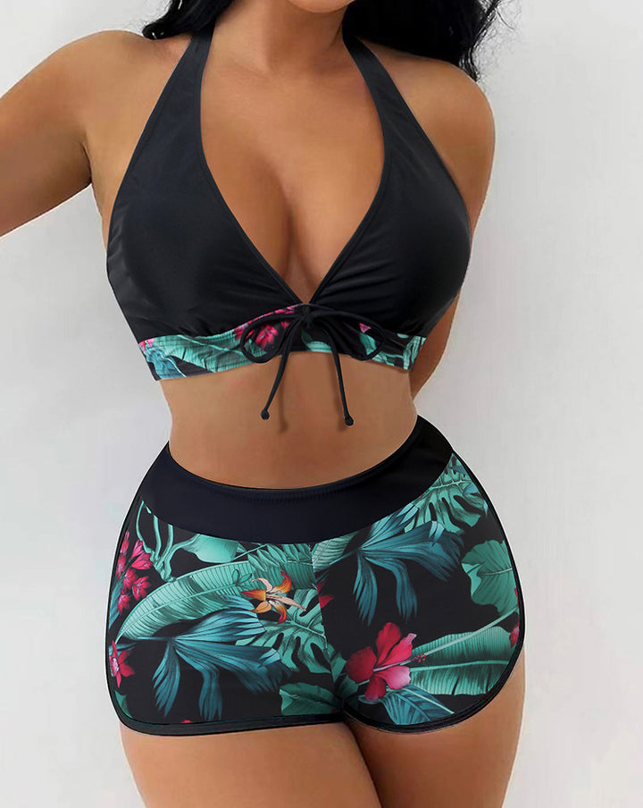 Dam bikini-set med moderiktig halterneck-design och sportig högmidja-skärning Mirla-Eva Jonsson
