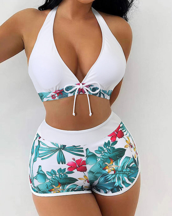 Dam bikini-set med moderiktig halterneck-design och sportig högmidja-skärning Mirla-Eva Jonsson