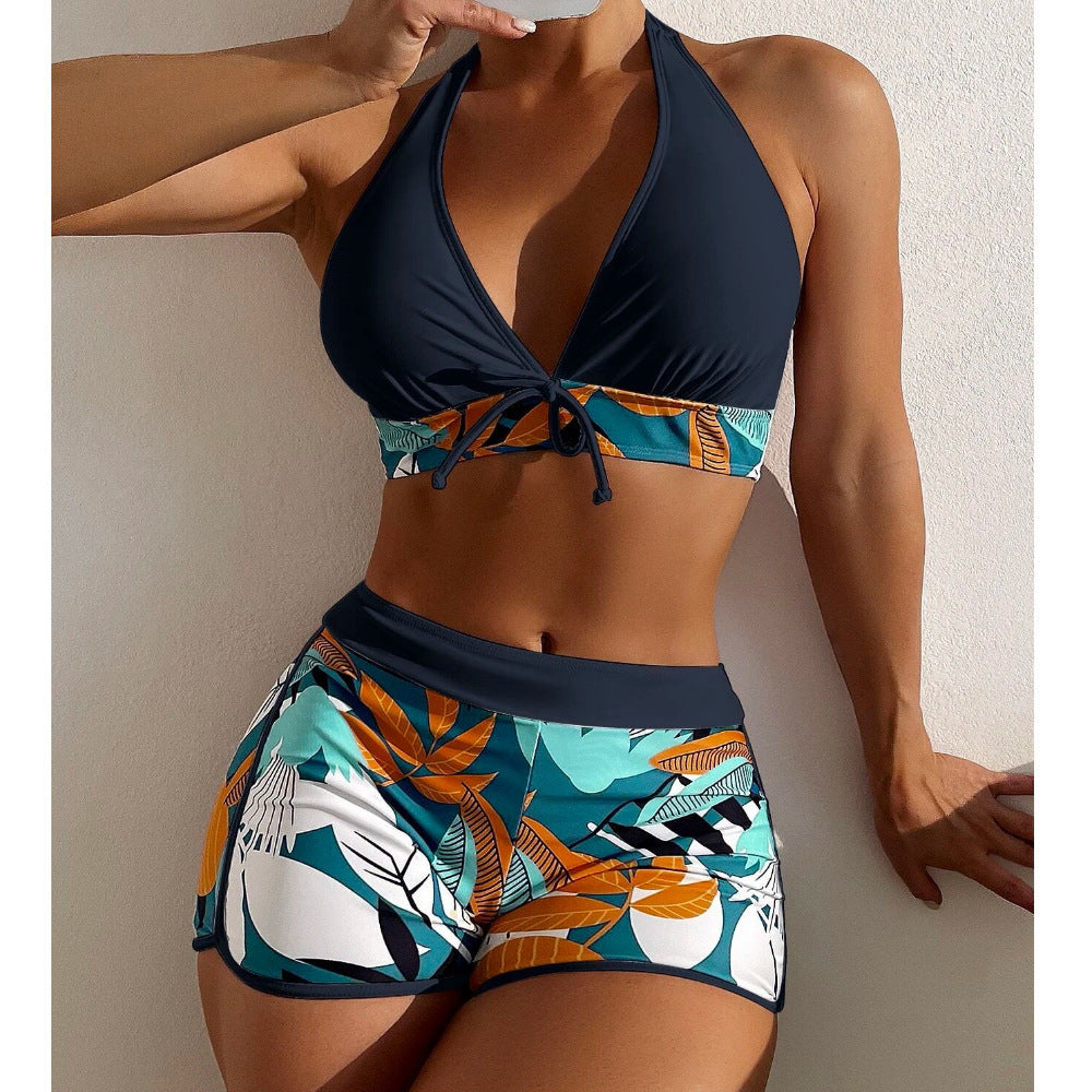 Dam bikini-set med moderiktig halterneck-design och sportig högmidja-skärning Mirla-Eva Jonsson