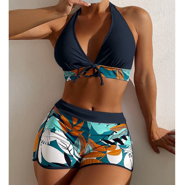 Dam bikini-set med moderiktig halterneck-design och sportig högmidja-skärning Mirla-Eva Jonsson