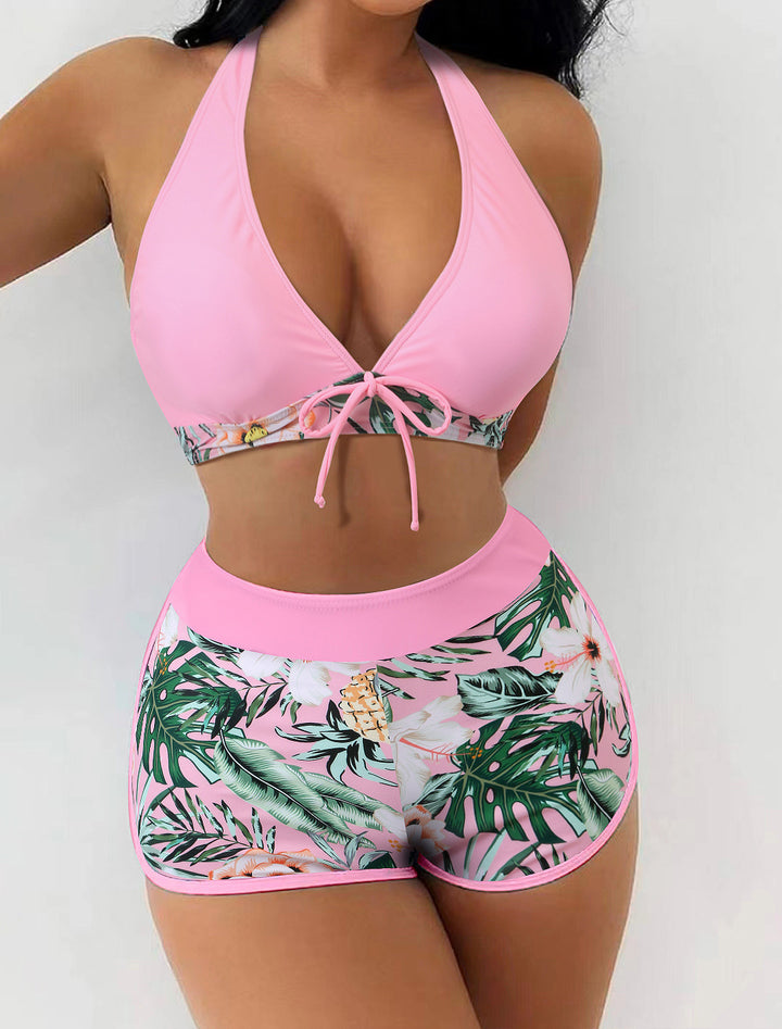 Dam bikini-set med moderiktig halterneck-design och sportig högmidja-skärning Mirla-Eva Jonsson