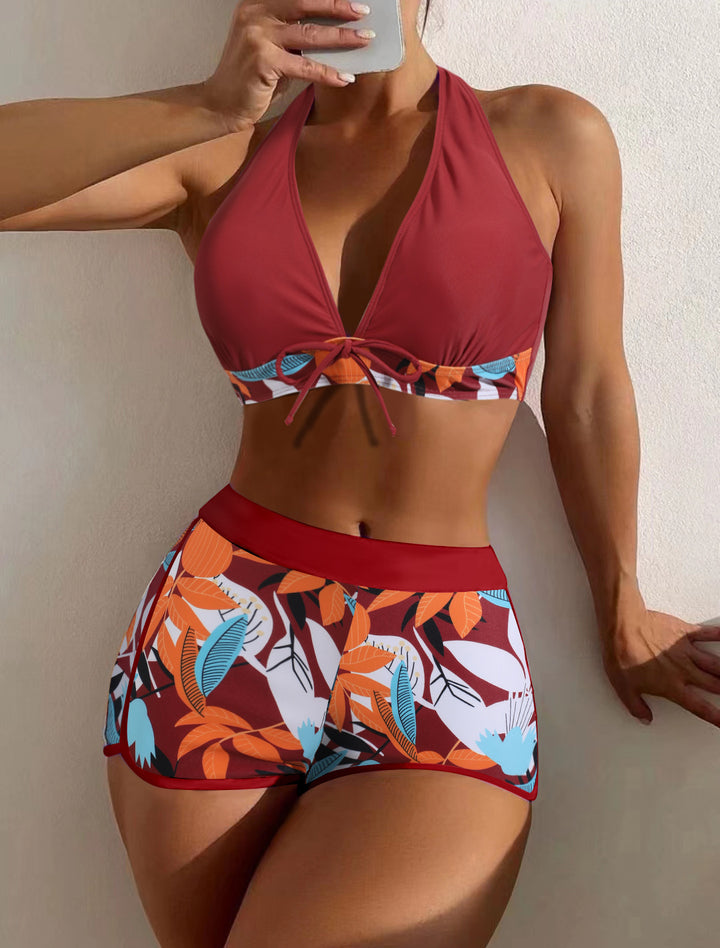 Dam bikini-set med moderiktig halterneck-design och sportig högmidja-skärning Mirla-Eva Jonsson