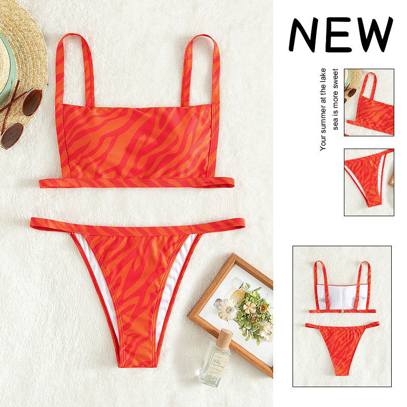 Dam bikini set med trendy snitt och spännande leopardmönster Mirla-Eva Jonsson