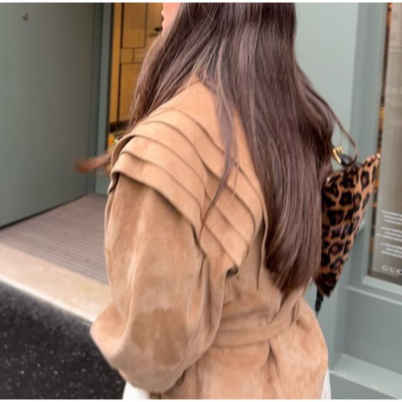 Dam blazerjacka med avtagbart bälte och modernt axeldesign Eva Jonsson-Eva Jonsson