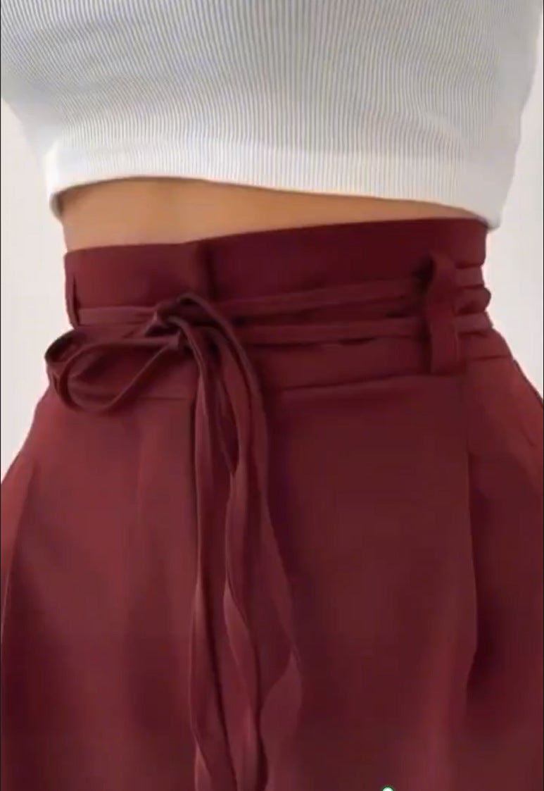 Dam bred plisserad byxa med sidoband Eva Jonsson-Eva Jonsson