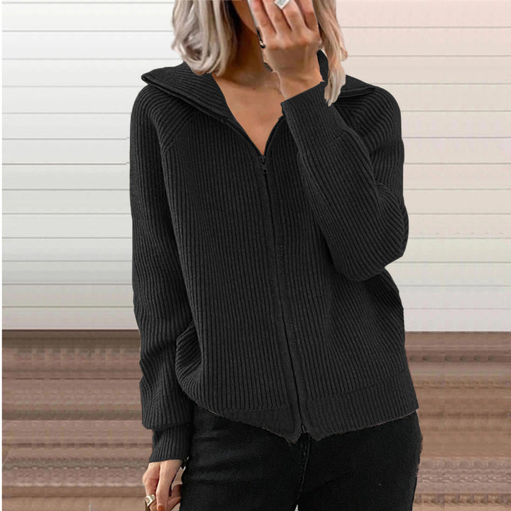 Dam cardigan med dragkedja och hoodie Mirla-Eva Jonsson