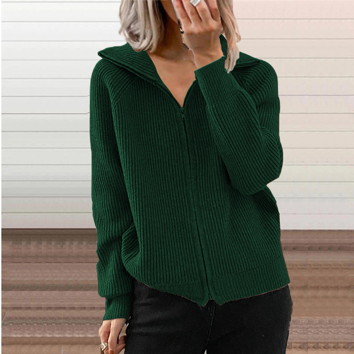 Dam cardigan med dragkedja och hoodie Mirla-Eva Jonsson
