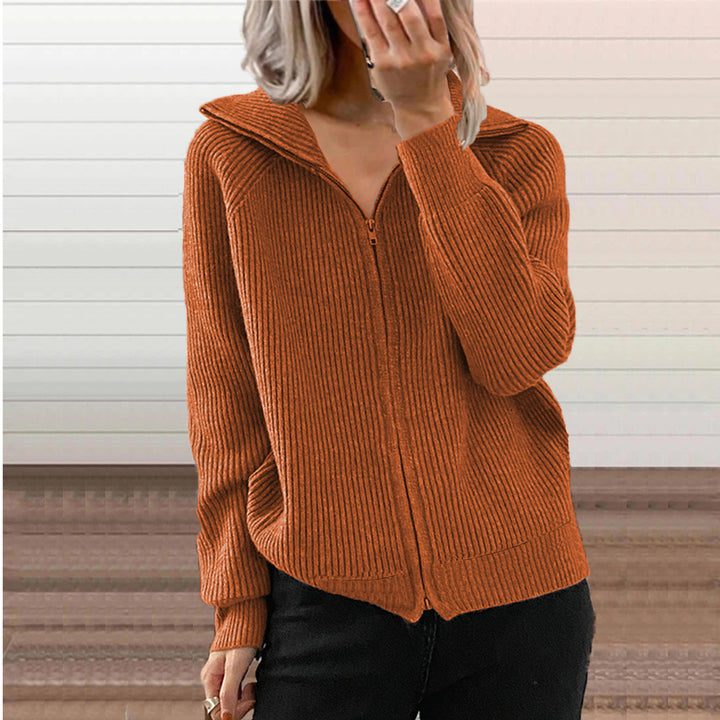 Dam cardigan med dragkedja och hoodie Mirla-Eva Jonsson