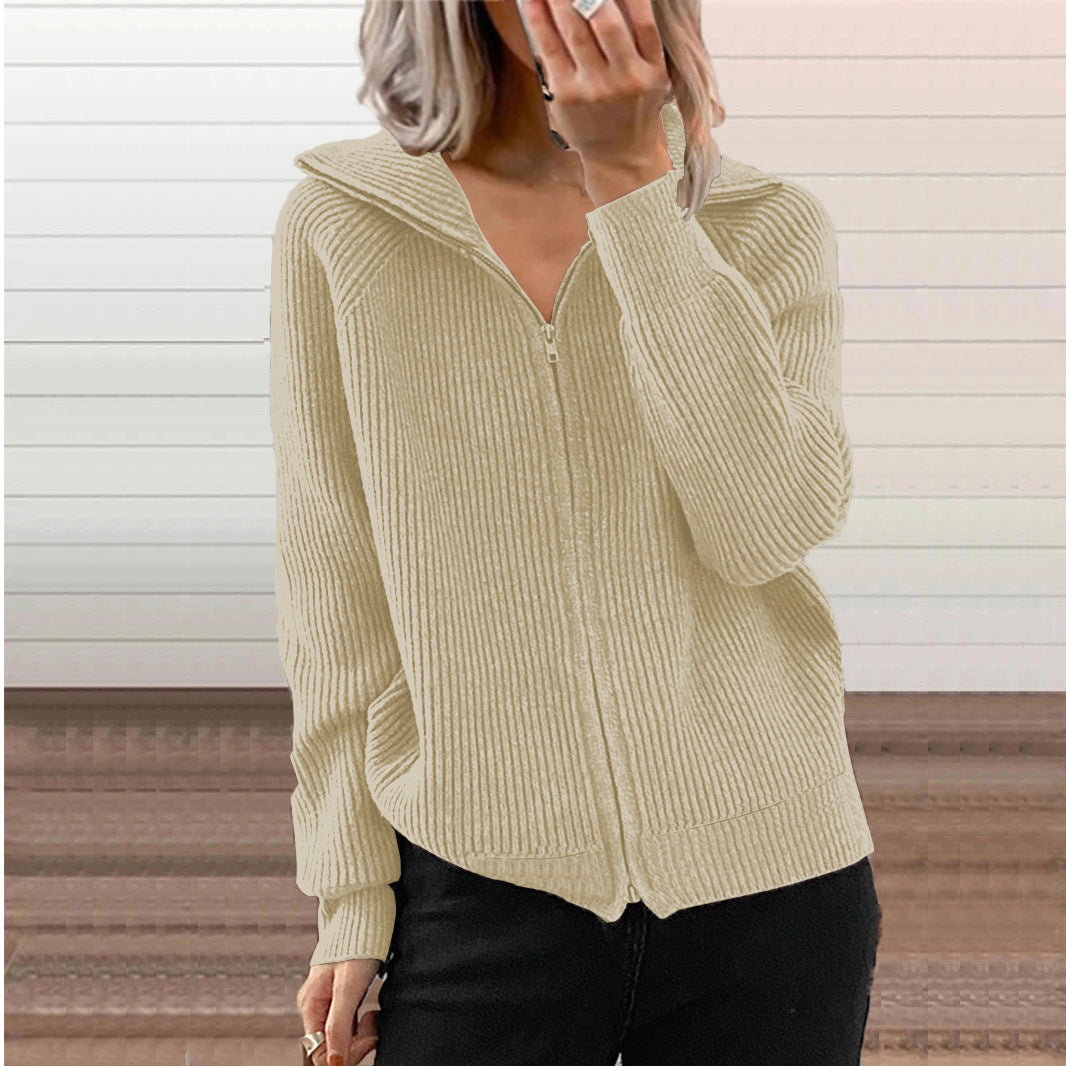Dam cardigan med dragkedja och hoodie Mirla-Eva Jonsson