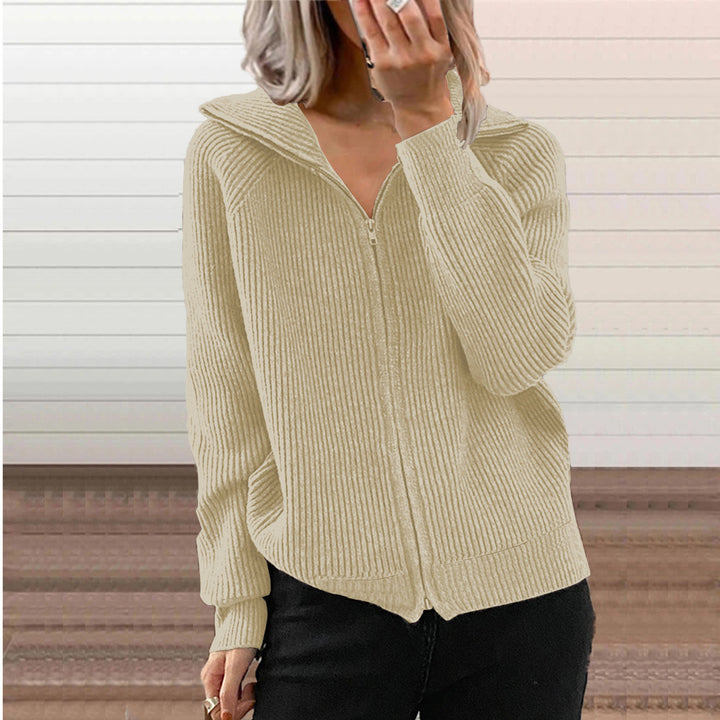 Dam cardigan med dragkedja och hoodie Mirla-Eva Jonsson