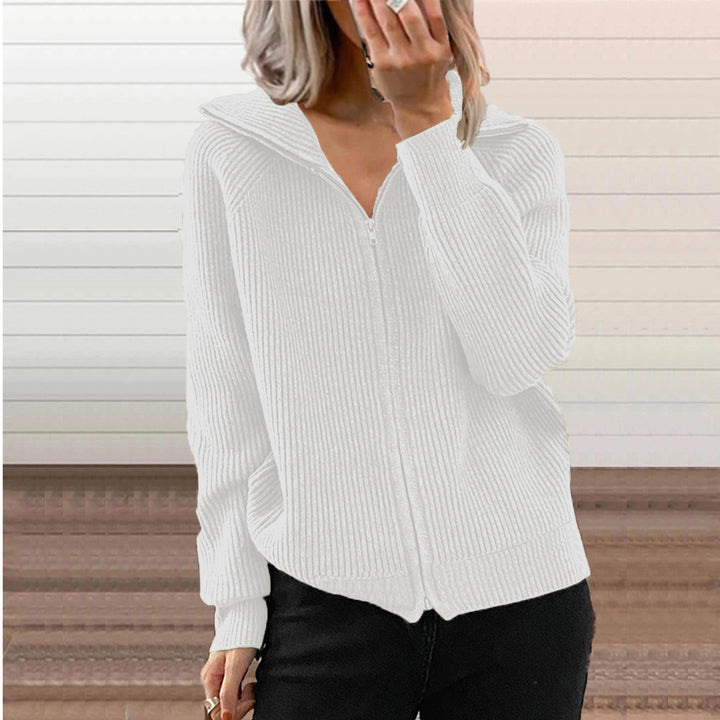 Dam cardigan med dragkedja och hoodie Mirla-Eva Jonsson