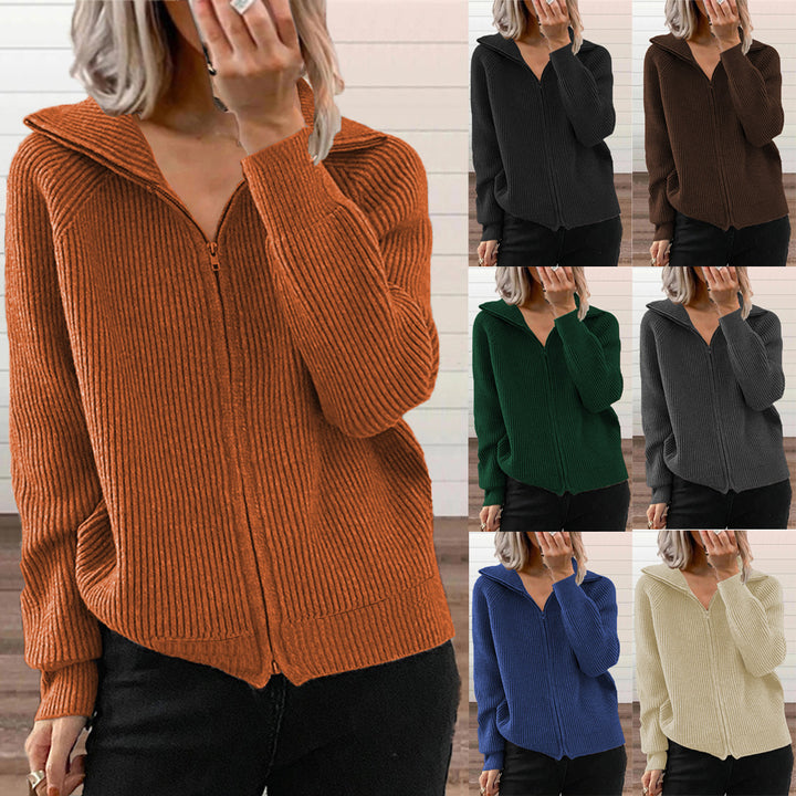 Dam cardigan med dragkedja och hoodie Mirla-Eva Jonsson