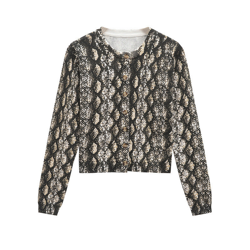 Dam cardigan med ormsmönster Eva Jonsson-Eva Jonsson