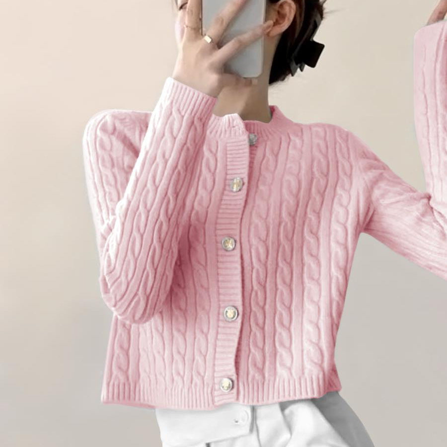 Dam cardigan med strukturerad design och modiga knappar Eva Jonsson-Eva Jonsson