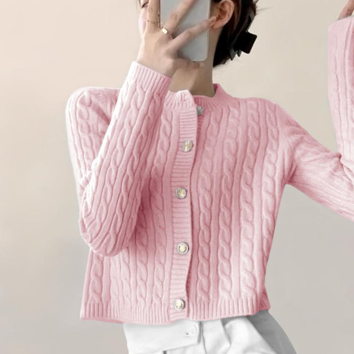 Dam cardigan med strukturerad design och modiga knappar Eva Jonsson-Eva Jonsson