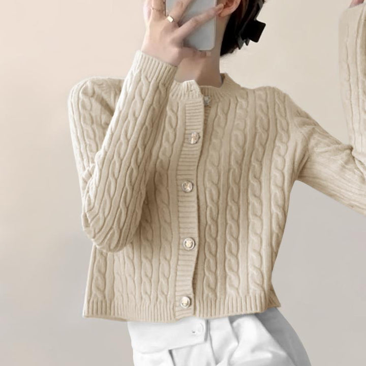 Dam cardigan med strukturerad design och modiga knappar Eva Jonsson-Eva Jonsson