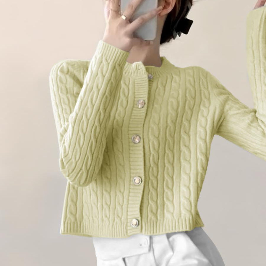 Dam cardigan med strukturerad design och modiga knappar Eva Jonsson-Eva Jonsson