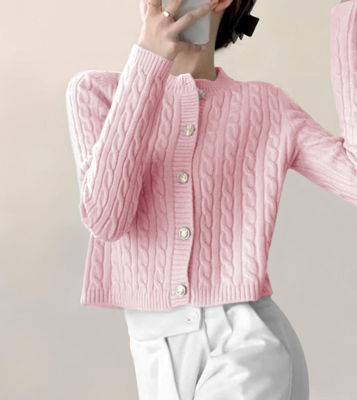 Dam cardigan med strukturerad design och modiga knappar Eva Jonsson-Eva Jonsson