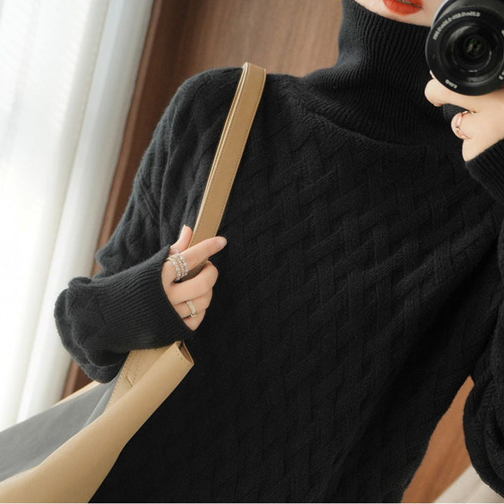 Dam chunky stickad rullkragepullover Eva Jonsson-Eva Jonsson