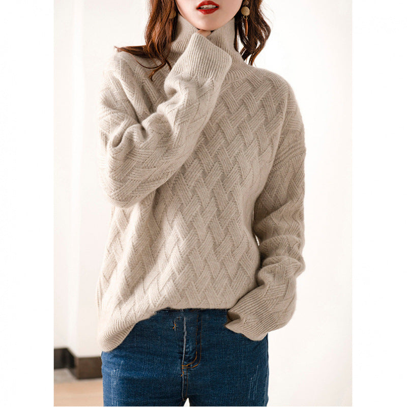 Dam chunky stickad rullkragepullover Eva Jonsson-Eva Jonsson