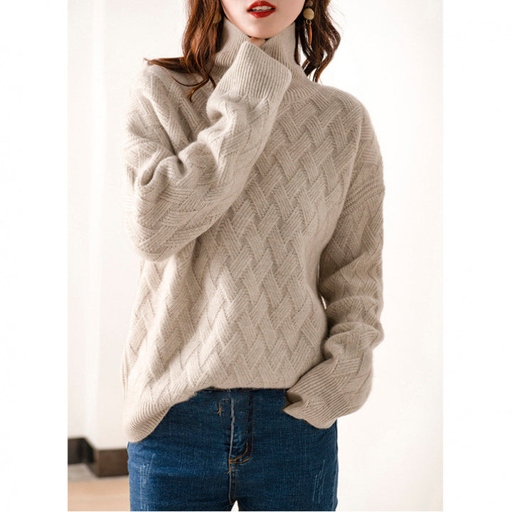 Dam chunky stickad rullkragepullover Eva Jonsson-Eva Jonsson