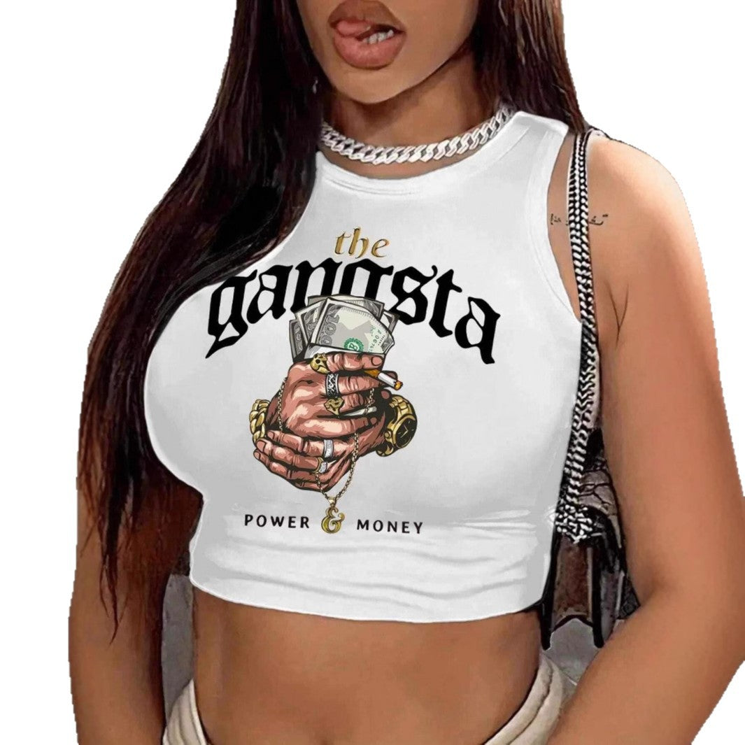 Dam crop-top med urban grafiktryck och trendig stil Mirla-Eva Jonsson