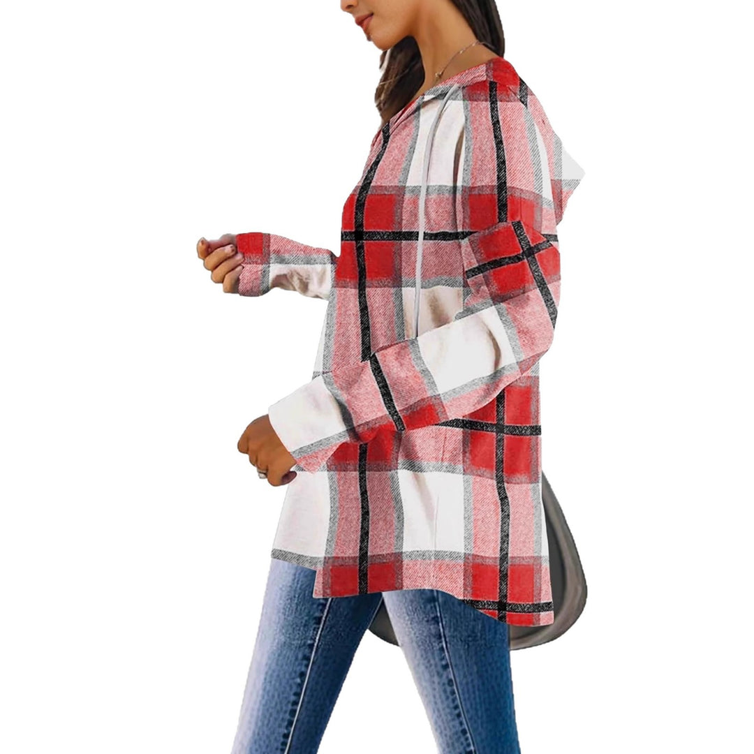 Dam damskjorta med rutig design och V-hals Eva Jonsson-Eva Jonsson