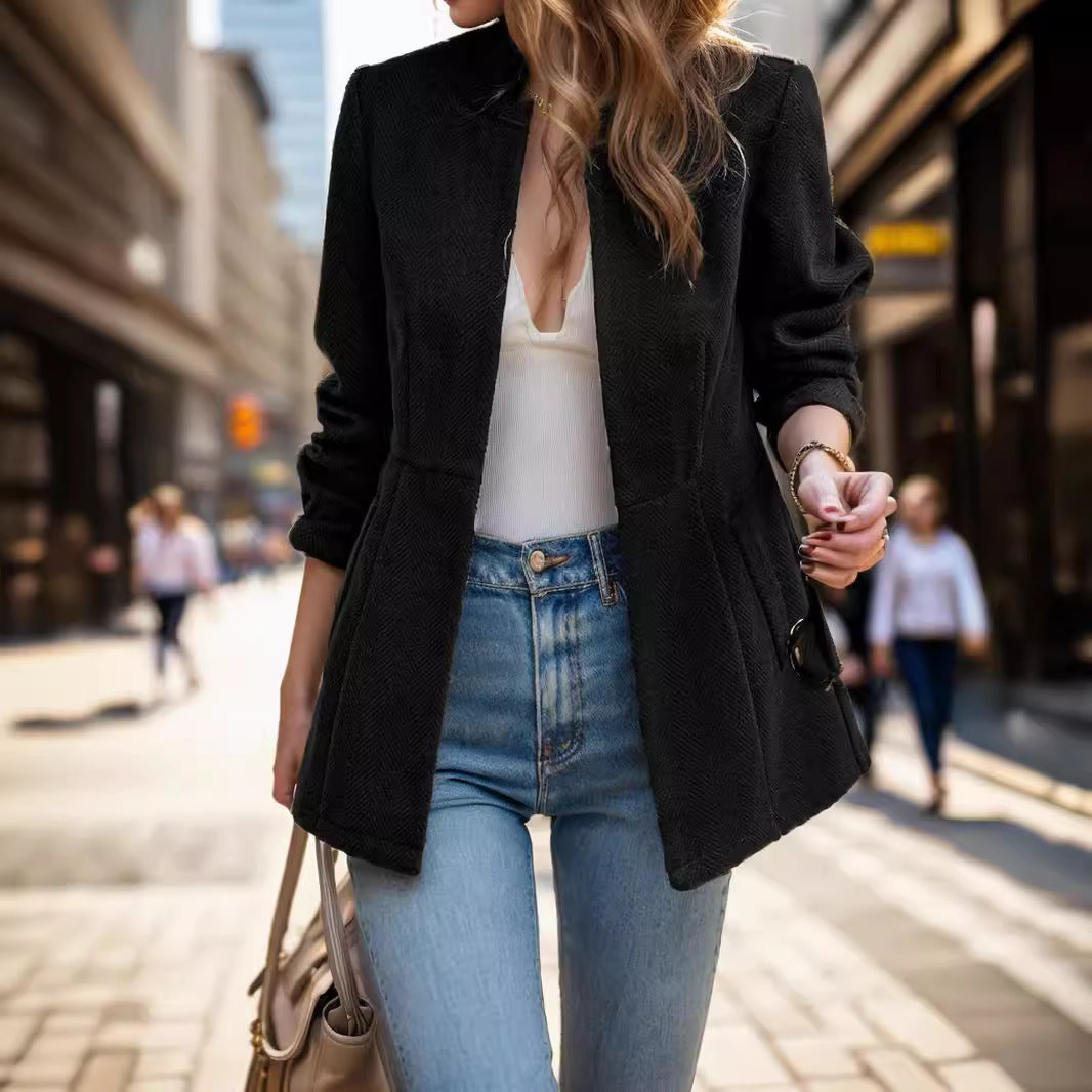 Dam elegant blazer med bikakestruktur och figursydd design Eva Jonsson-Eva Jonsson