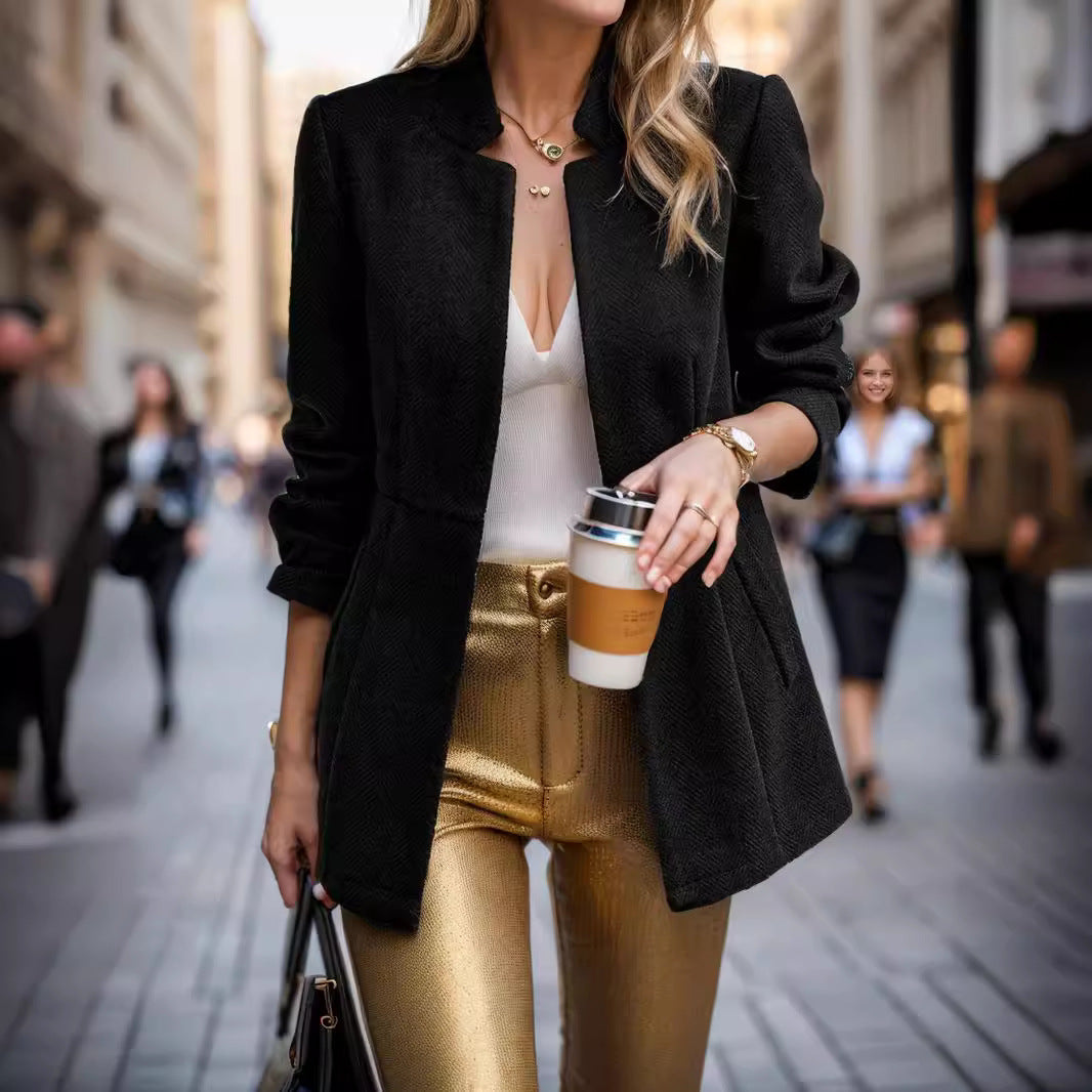 Dam elegant blazer med bikakestruktur och figursydd design Eva Jonsson-Eva Jonsson