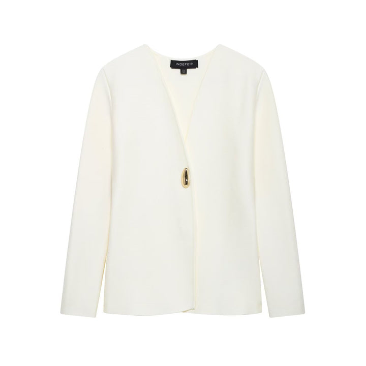 Dam elegant blazerjacka med asymmetrisk skärning och iögonfallande knapp Eva Jonsson-Eva Jonsson