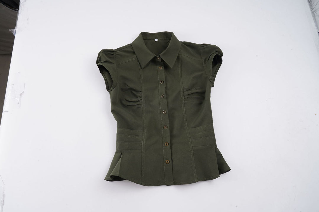 Dam elegant blus med puffärmar och midjeformning Mirla-Eva Jonsson