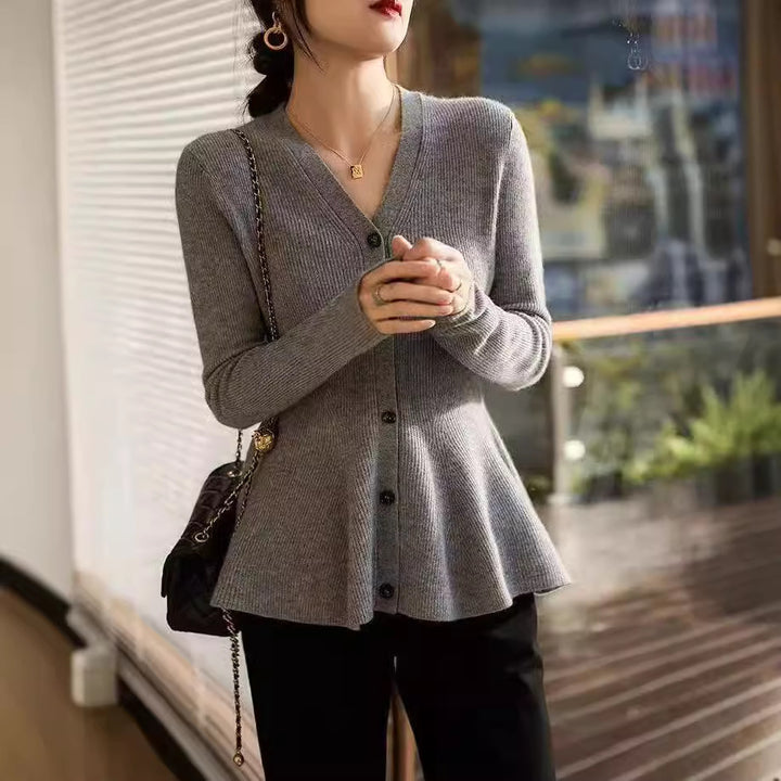 Dam elegant cardigan med figurnära passform Mirla-Eva Jonsson