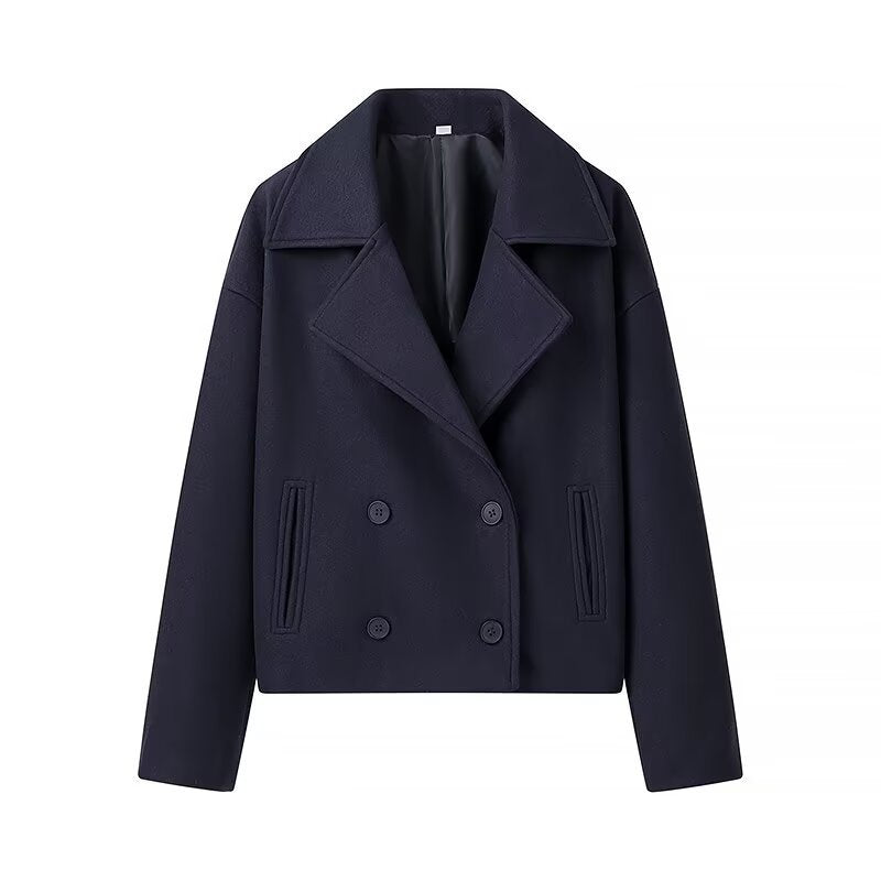 Dam elegant cropped blazerjacka med dubbel knapprad Eva Jonsson-Eva Jonsson